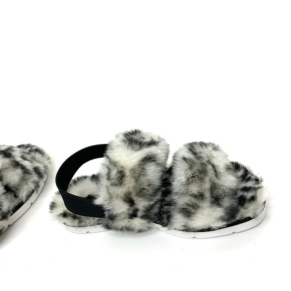 Dolce Vita Pochy Slingback Faux Snow Leopard Faux Fur Hard Sole Slippers Size 6 - Picture 7 of 13